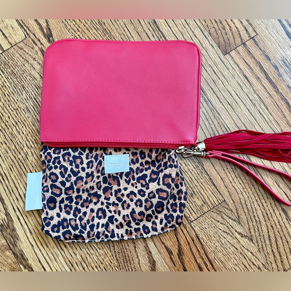 Chico's Red Clutch, Suede Tassel, NWOT - Picture 4 of 10